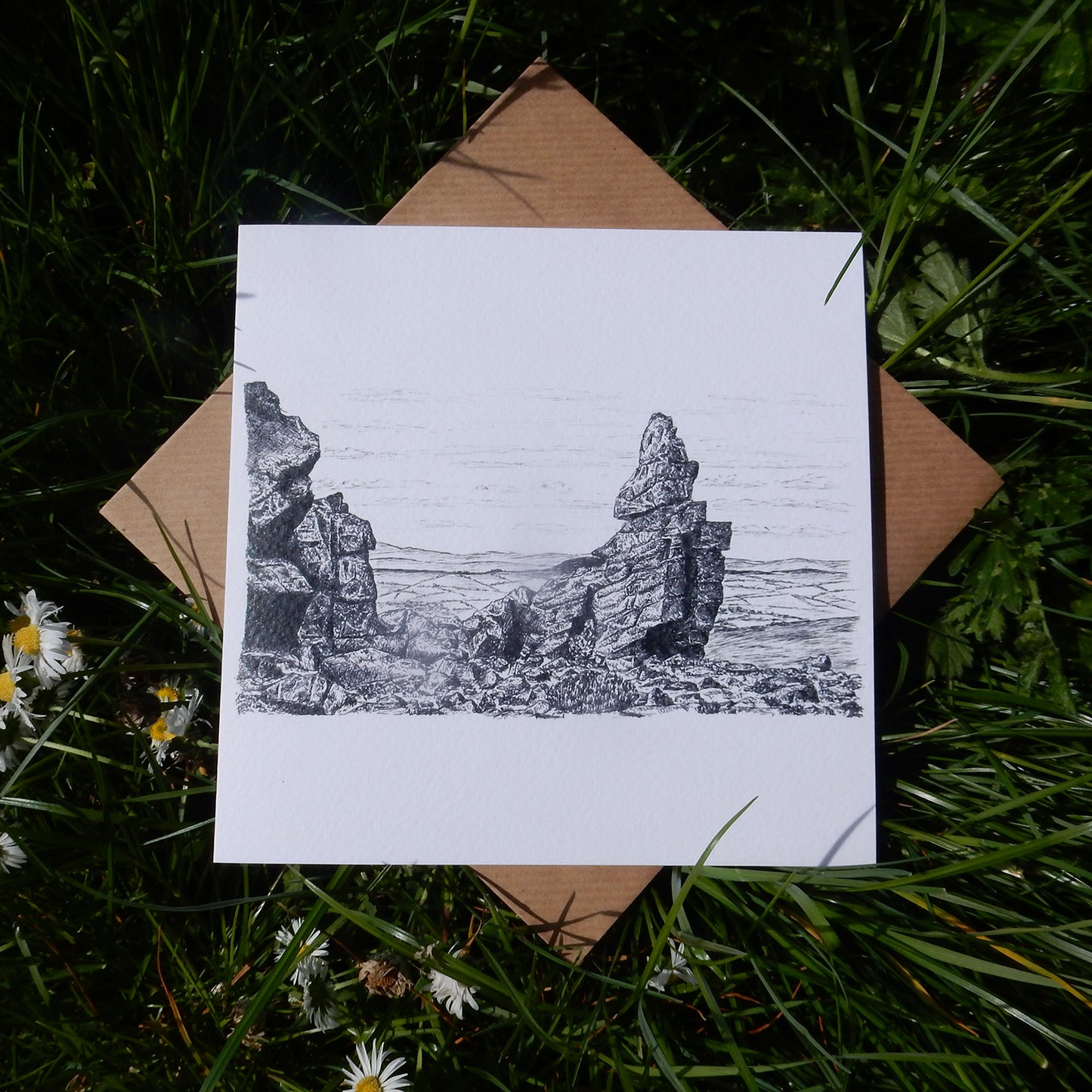 'Manstone Rock' Greeting Card