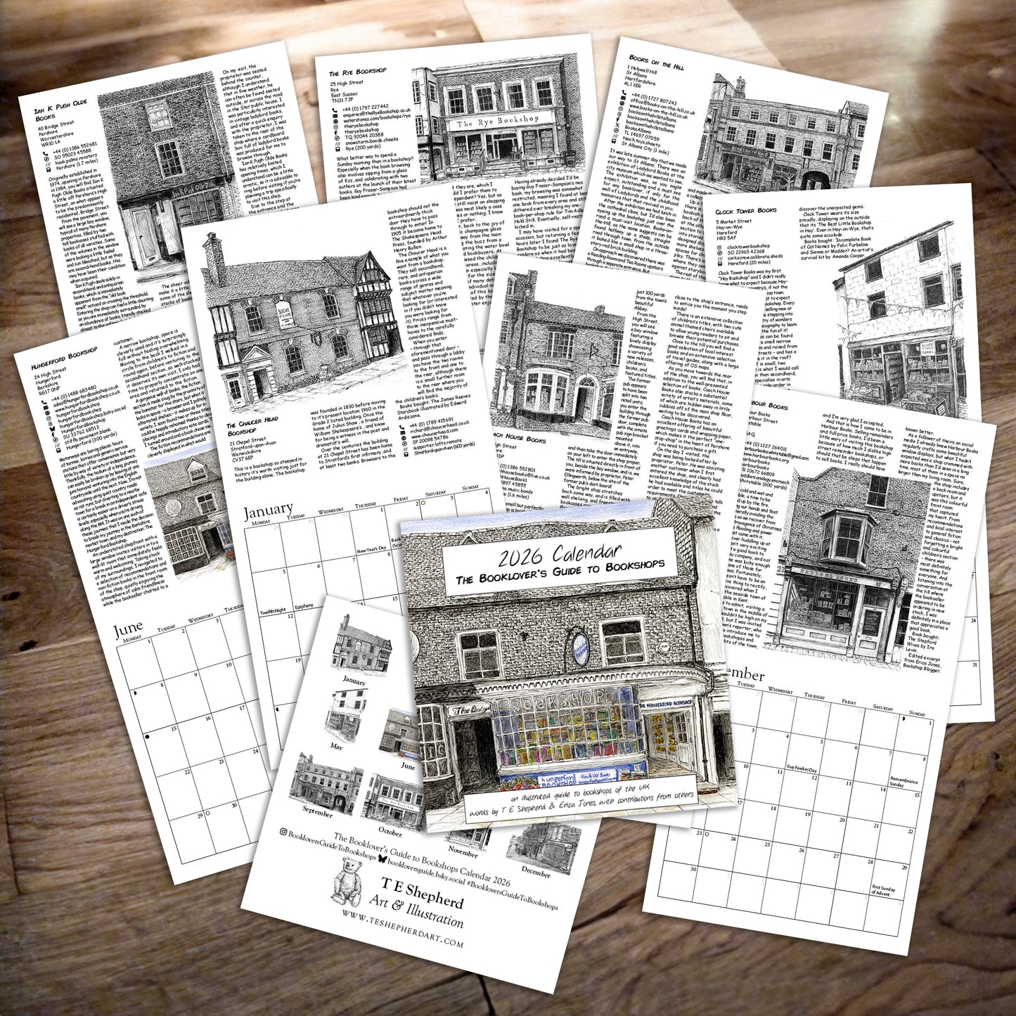 The Booklover's Guide to Bookshops 2026 Wall Calendar *Pre-order*