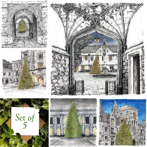 Christmas Trees of Oxford - set of 5 cards ***Pre-order now***