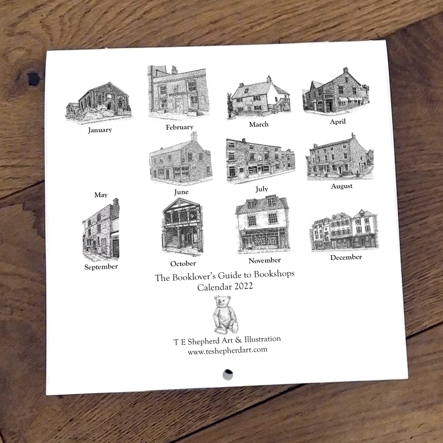 The Booklover's Guide to Bookshops 2022 Wall Calendar