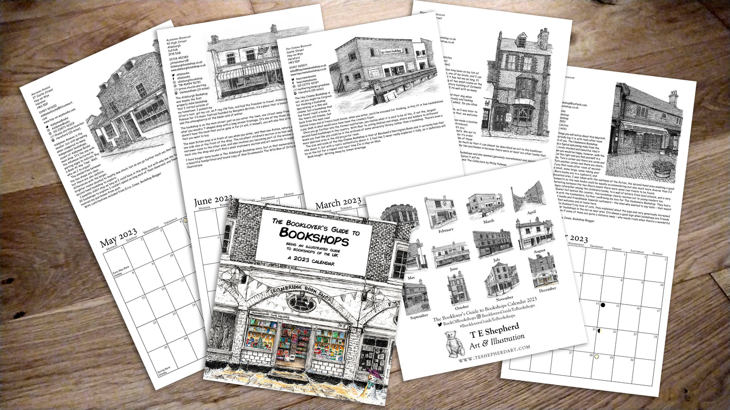 The Booklover's Guide to Bookshops 2023 Wall Calendar