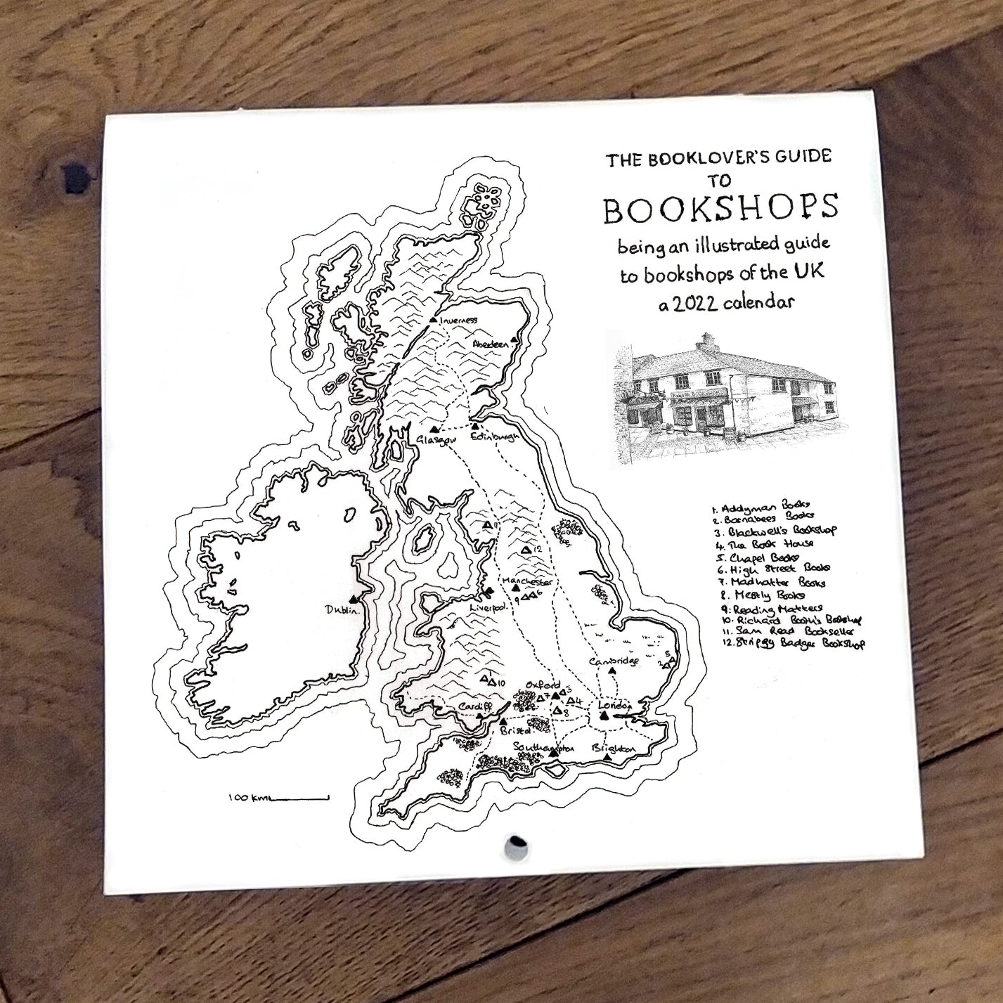 The Booklover's Guide to Bookshops 2022 Wall Calendar
