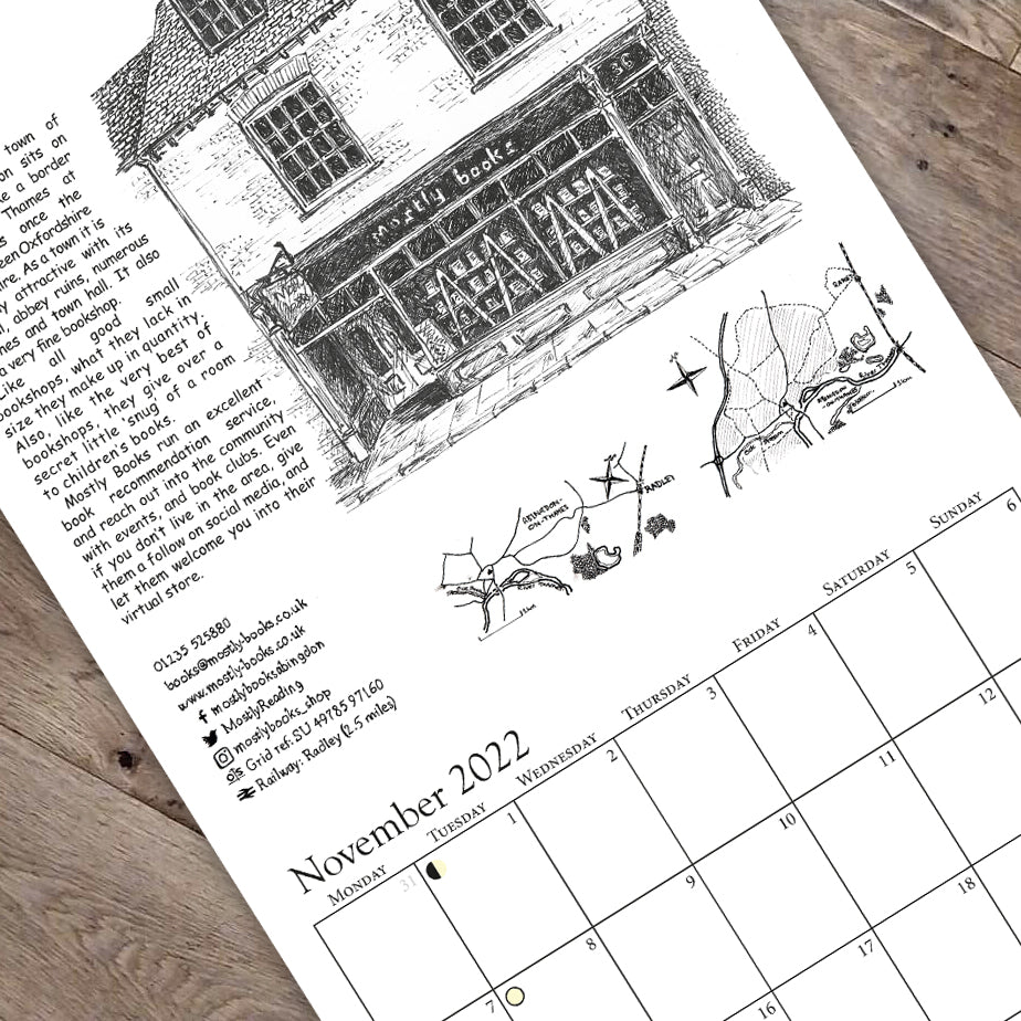 The Booklover's Guide to Bookshops 2022 Wall Calendar
