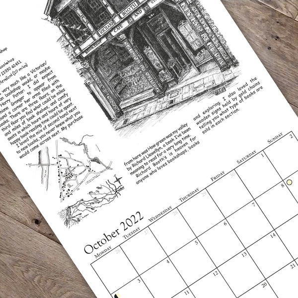 The Booklover's Guide to Bookshops 2022 Wall Calendar